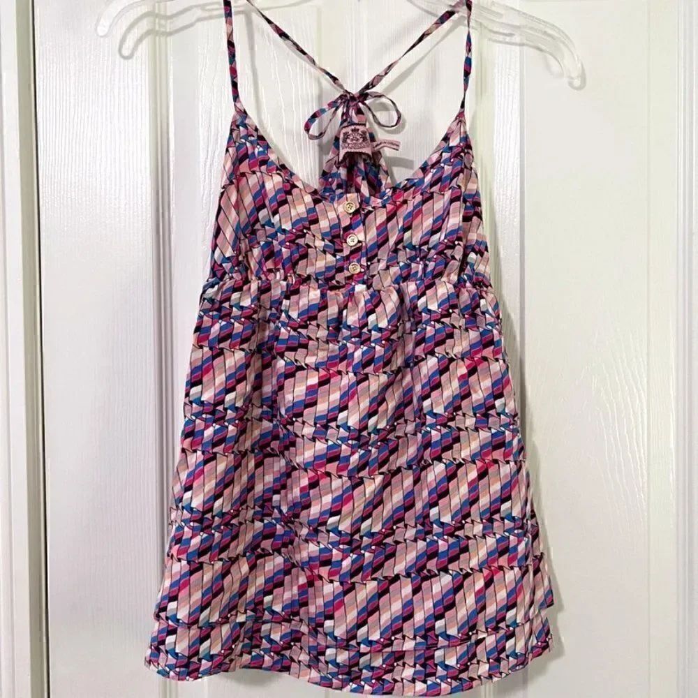 Juicy Couture Strappy Silk Tiered Top Size 0